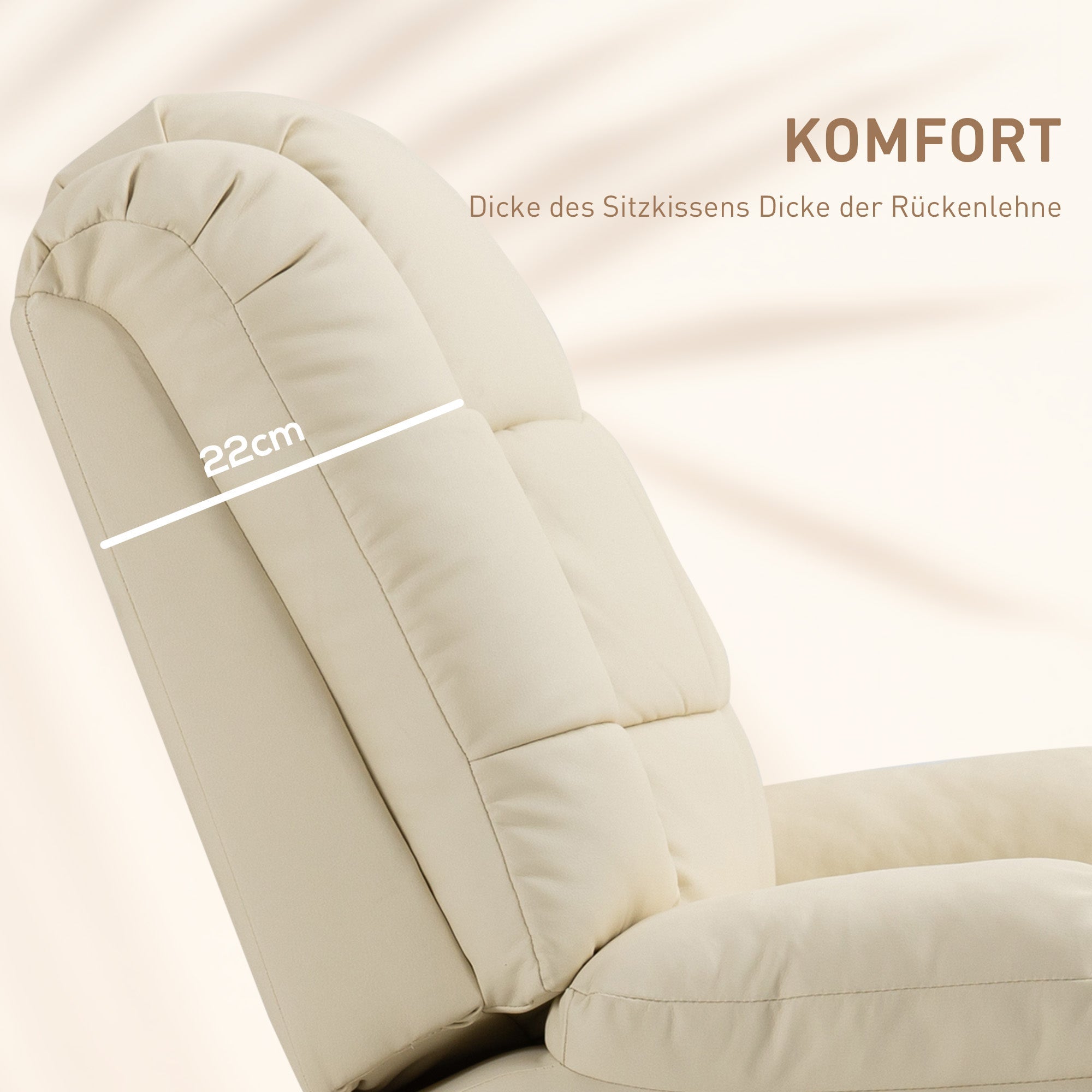 Massage chair TV chair electric relaxation with massage function artificial leather cream white
