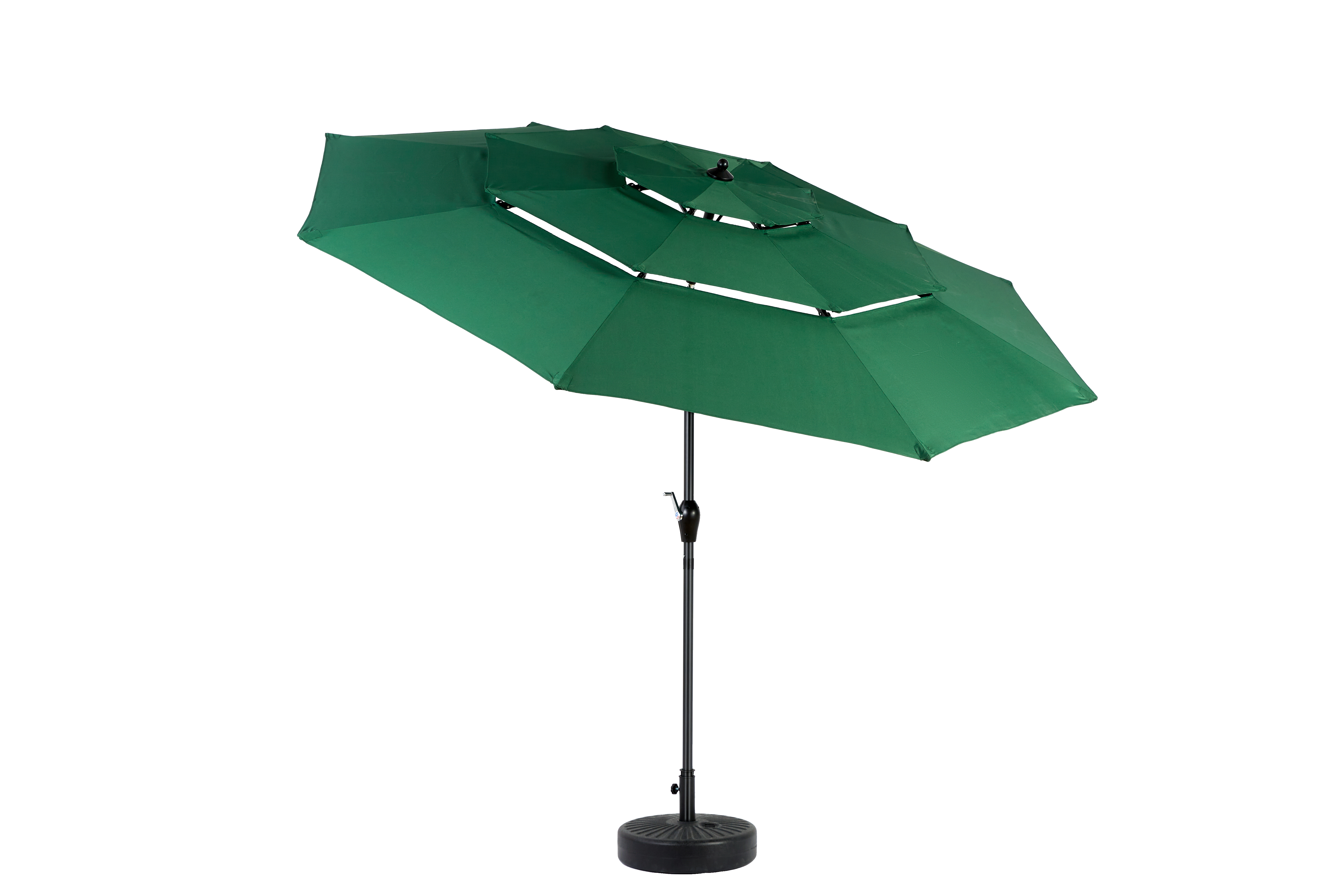 Outdoor Umbrella Double Sided Rectangular 14.8 Ft Large Crank - Dark Green (No Base)