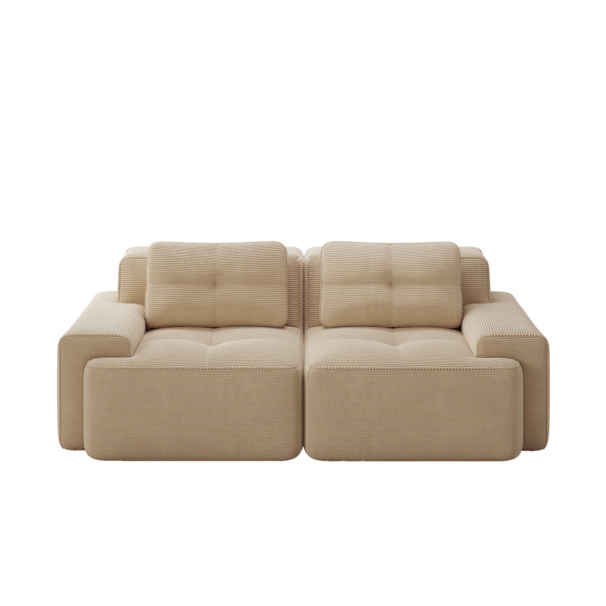 Boneless Modular Sofa Deep Seat Sleeper - Corduroy Beige