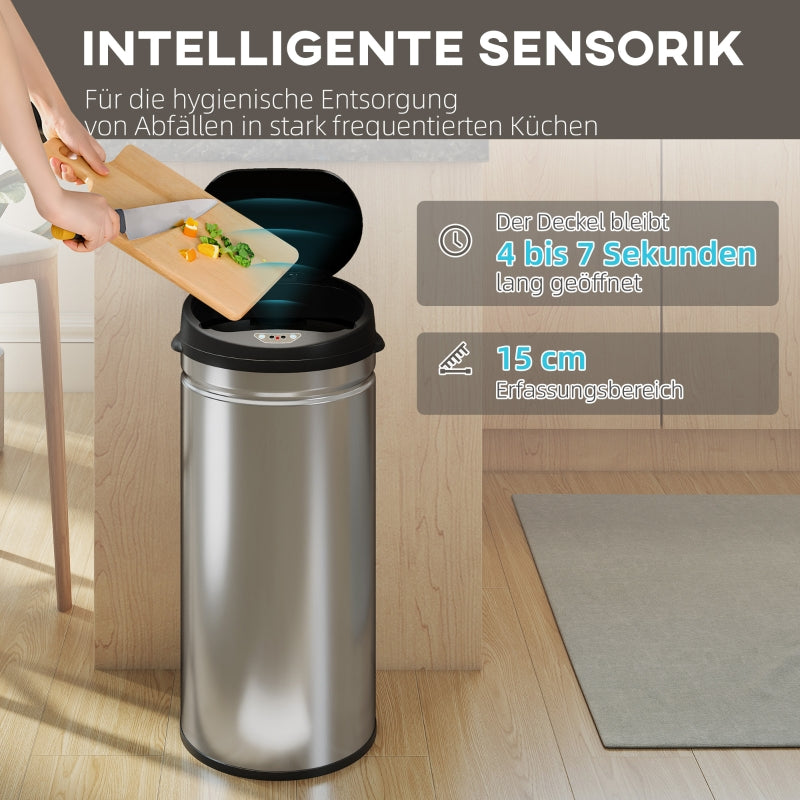 Touchless Sensor Waste Bin 42L Soft-Close - Stainless Steel