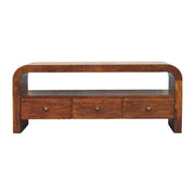 Darcy 3 Drawer Open Shelf Media Unit, Chestnut