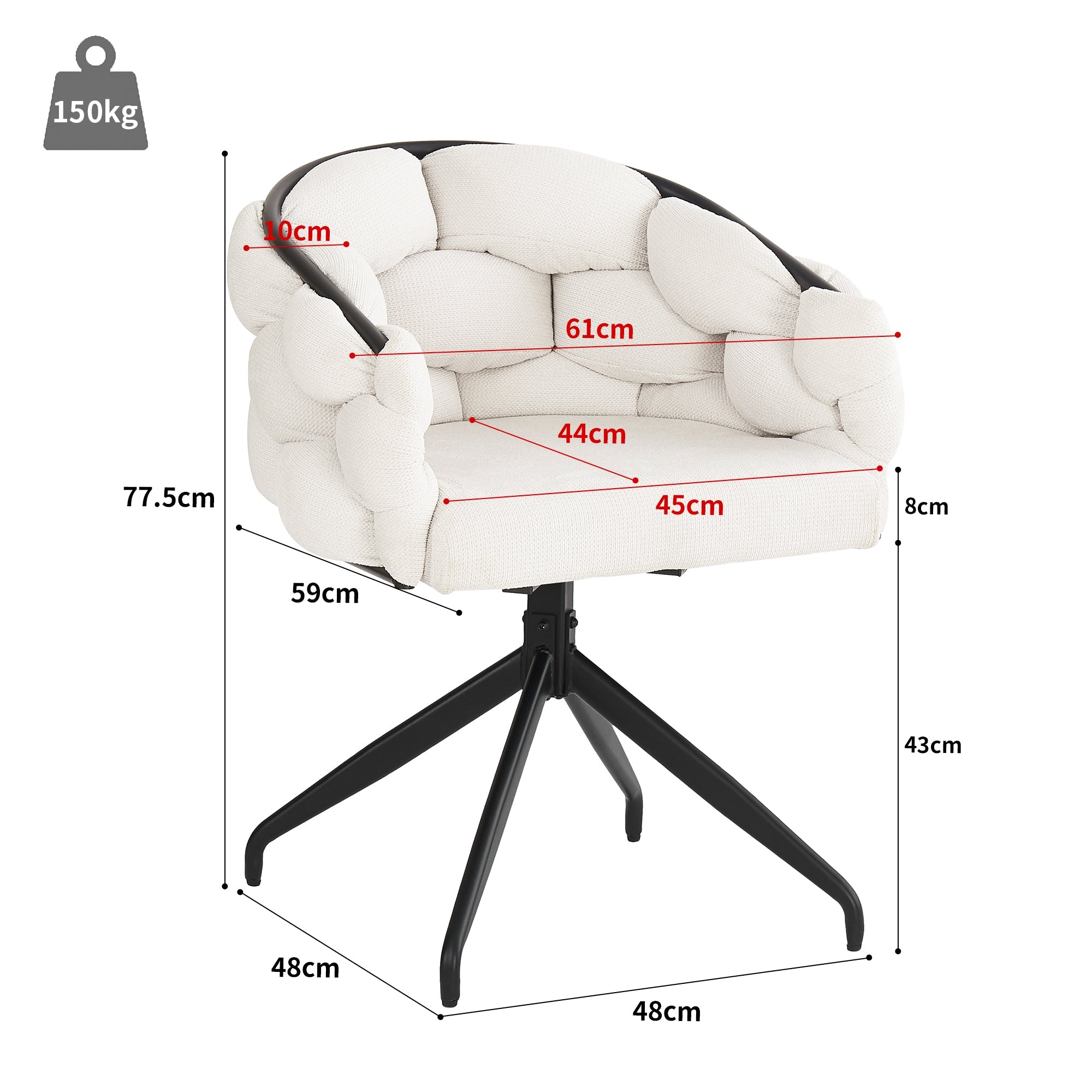Luxury Velvet Chairs, Swivel & Ergonomic (Set of 4), Beige