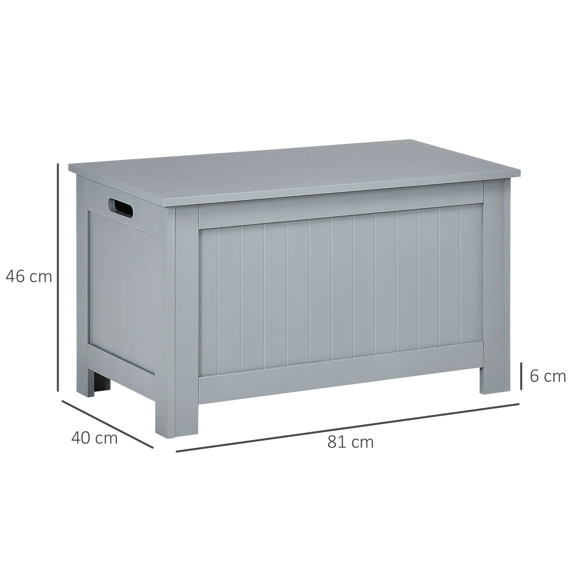 Storage Box Toy Chest Cabinet Organizer with Lid Safety Hinges, Grey