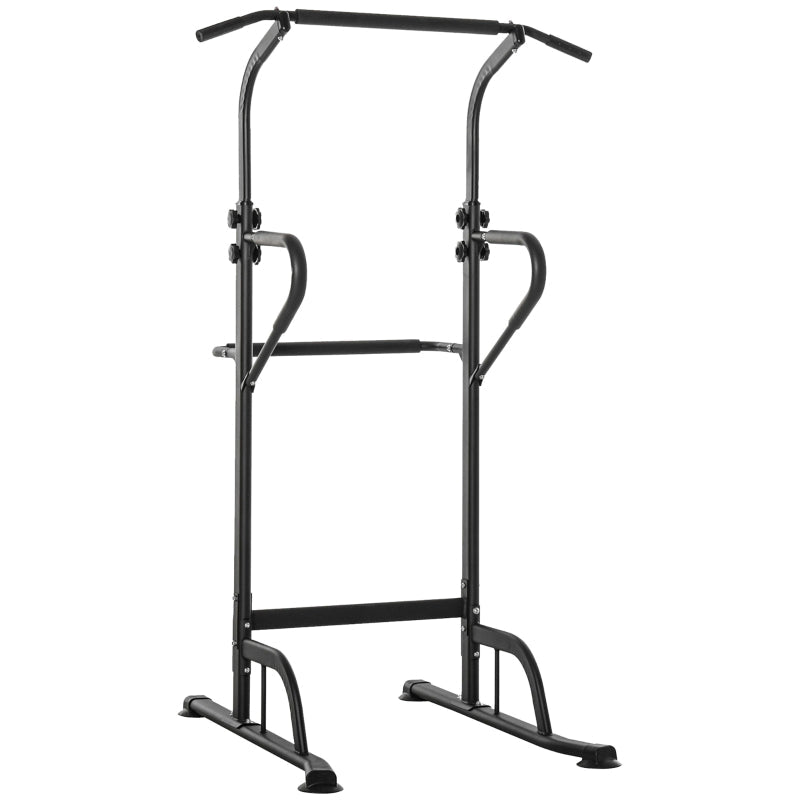 Power Tower Dip Station Pull Up Bar, Adjustable Height Home Gym