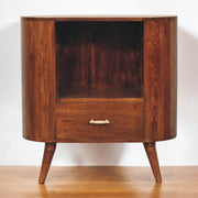 T-bar Cortez Open Slot Cabinet Chestnut