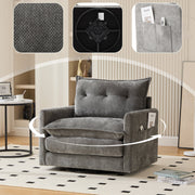 Lounge Chair, 360° Rotating Single Sofa with Armrests & Cushions, Modern Style