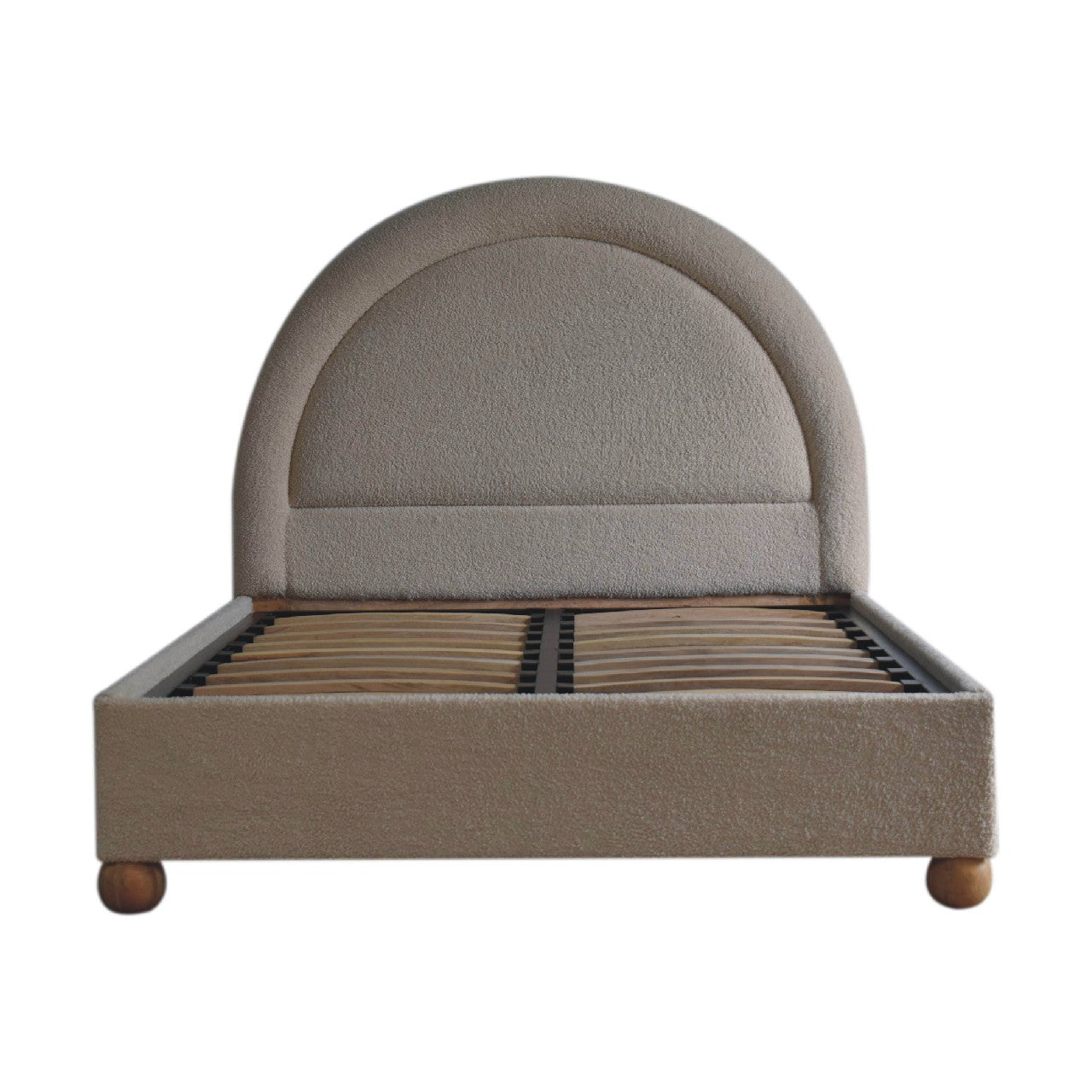 Solid Wood Double Bed Boucle