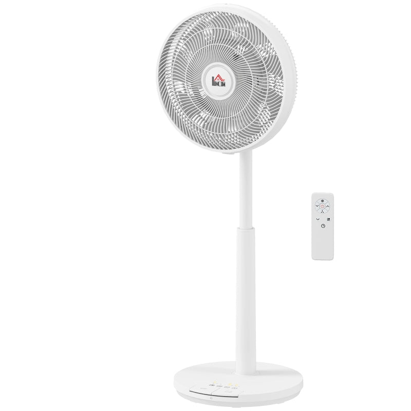 Quiet Pedestal Fan, 12 Speeds Timer Oscillation Remote Sleep Mode, White