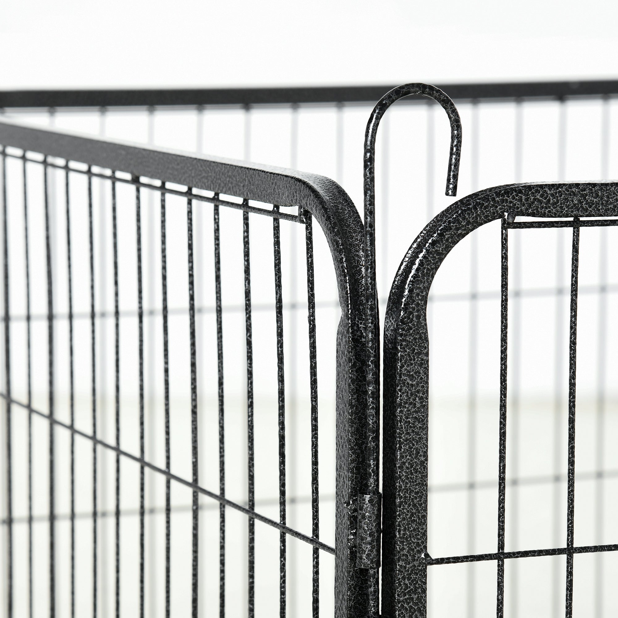 Outdoor Playpen Puppy Run 60cm High 12 Panels Steel Black