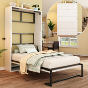 Murphy Wall Bed with Folding Metal Frame and Lockable Mounting, 90x200cm, Metal and Wood