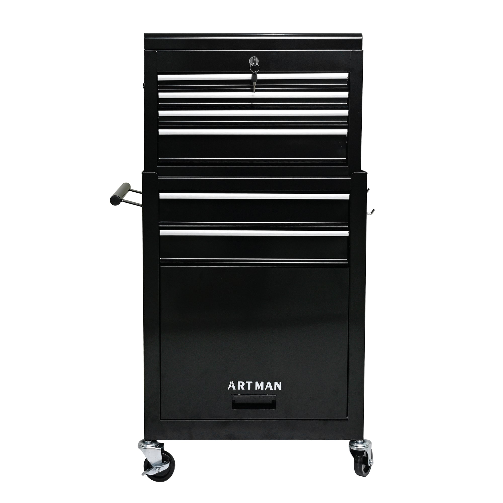 High-capacity Rolling Tool Chest, 6-Drawer Storage Cabinet with Wheels, Black