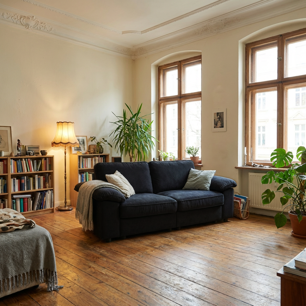 2-Seater Sofa Integrated Storage - Soft Fabric / Wood Frame