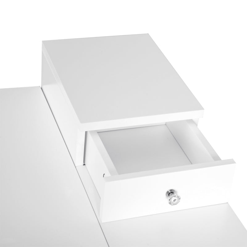 Dressing Table Flip-up Mirror Makeup Desk with 2 Drawers White