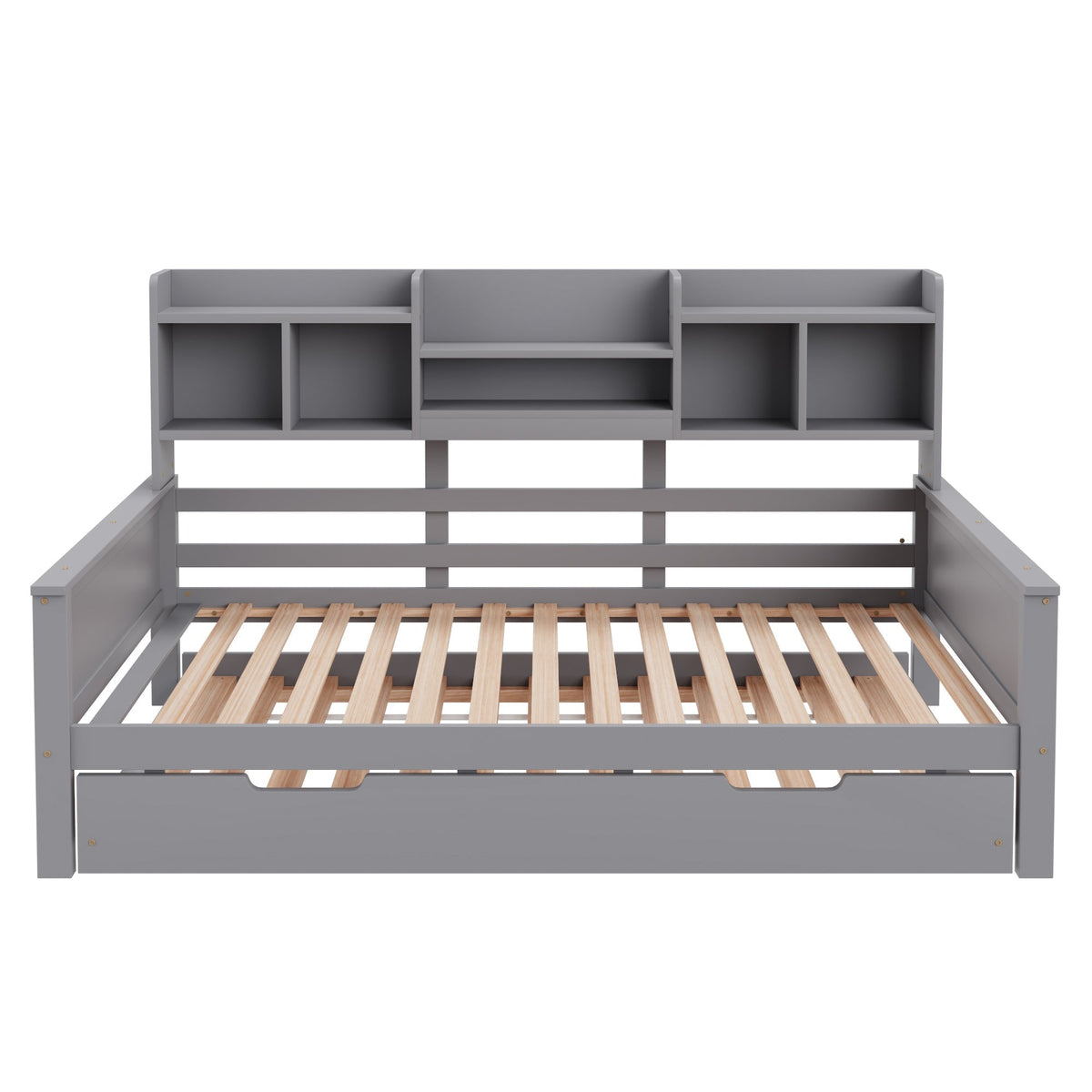 Extendable Sofa Bed 90x200cm/90x190cm Storage Pull-out Solid Pine Wood Grey