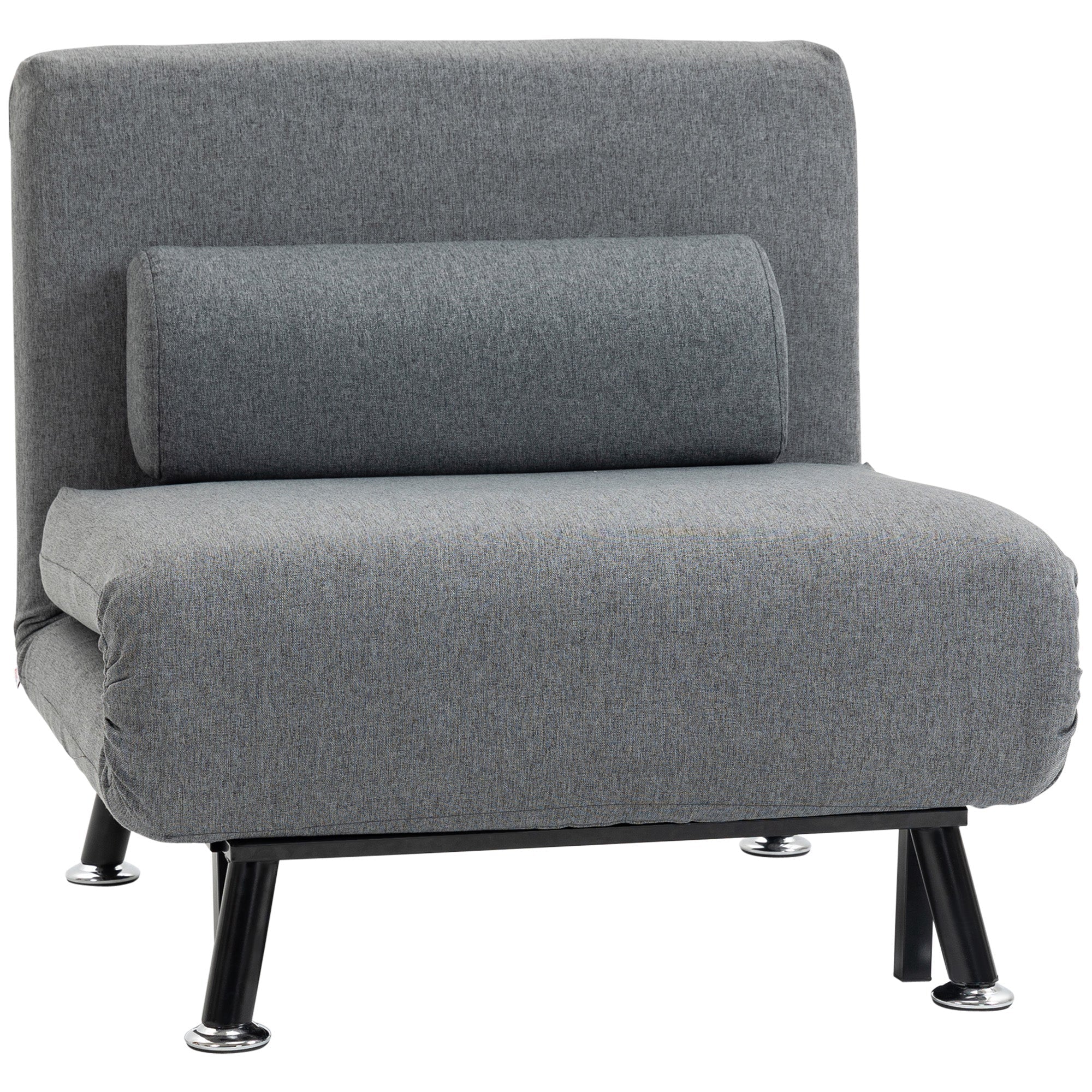 Sleeper Chair Folding Bed Adjustable Backrest, Dark Grey