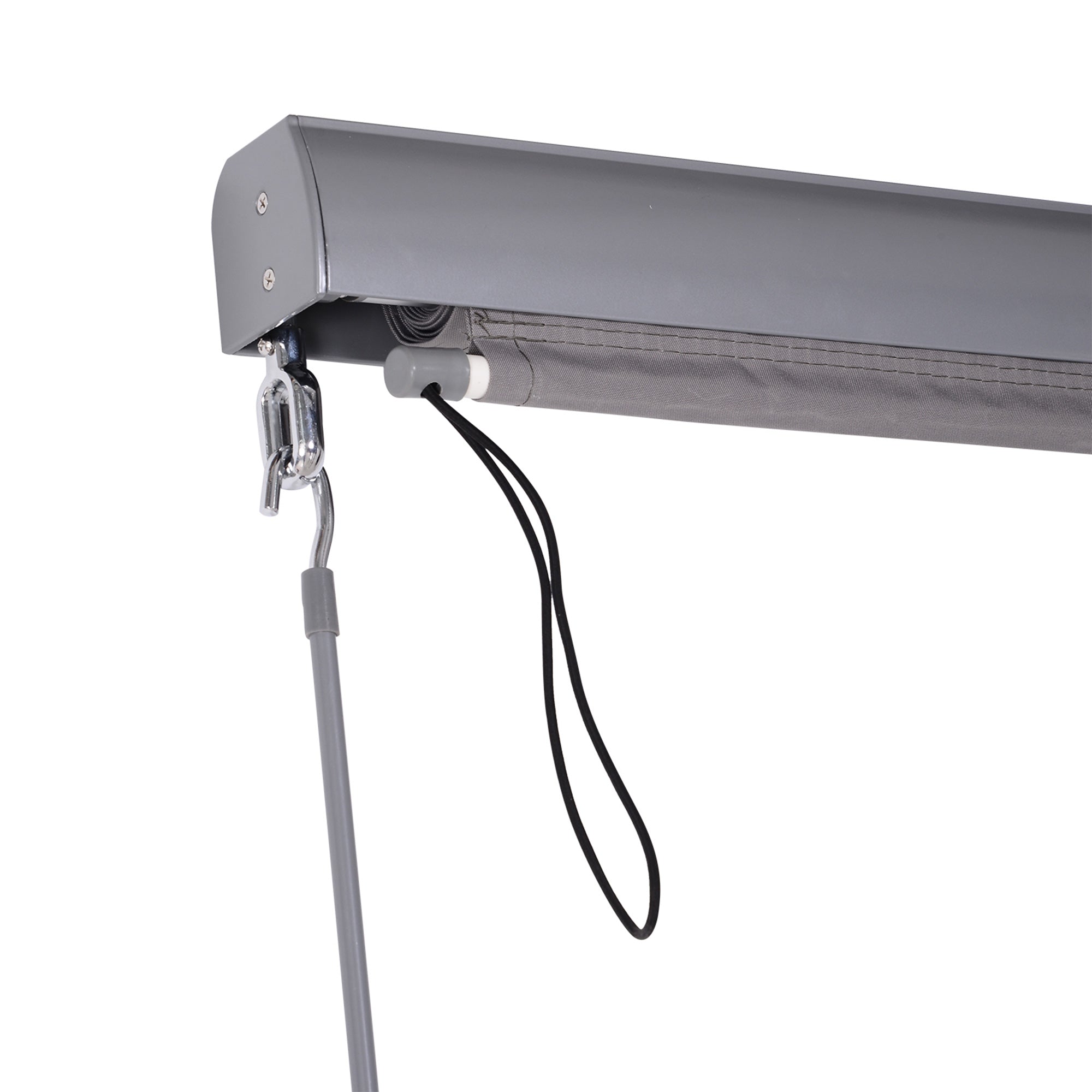 Vertical Awning 120x200cm Windbreak Privacy Screen Hand Crank, Grey