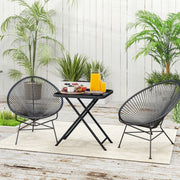 Klappbarer Gartentisch 70 x 70 cm, wetterfester Stahl, Schwarz
