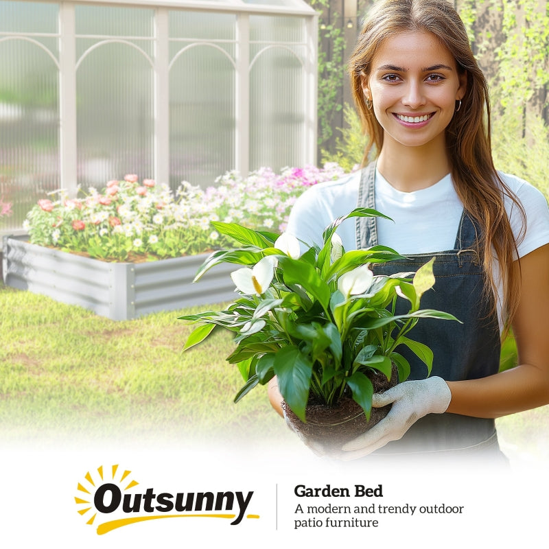 Raised Bed, Weather-Resistant Steel Planter Box 240 x 120 x 30 cm, Steel