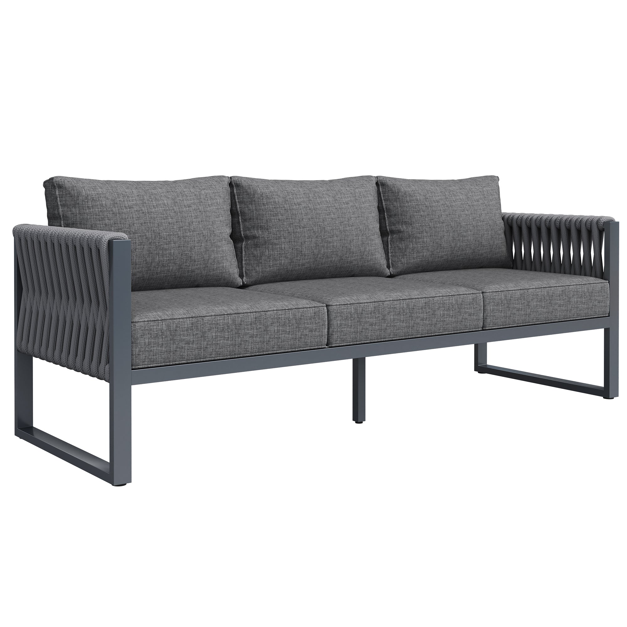 Outdoor Sofa Lounge Set 10-Seater Rustproof Metal Frame - Grey