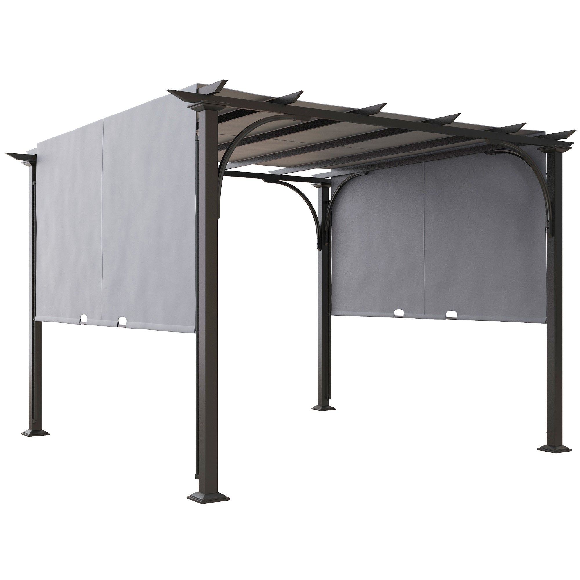Outdoor Pergola 3 x 3m with Adjustable Canopy, Grey