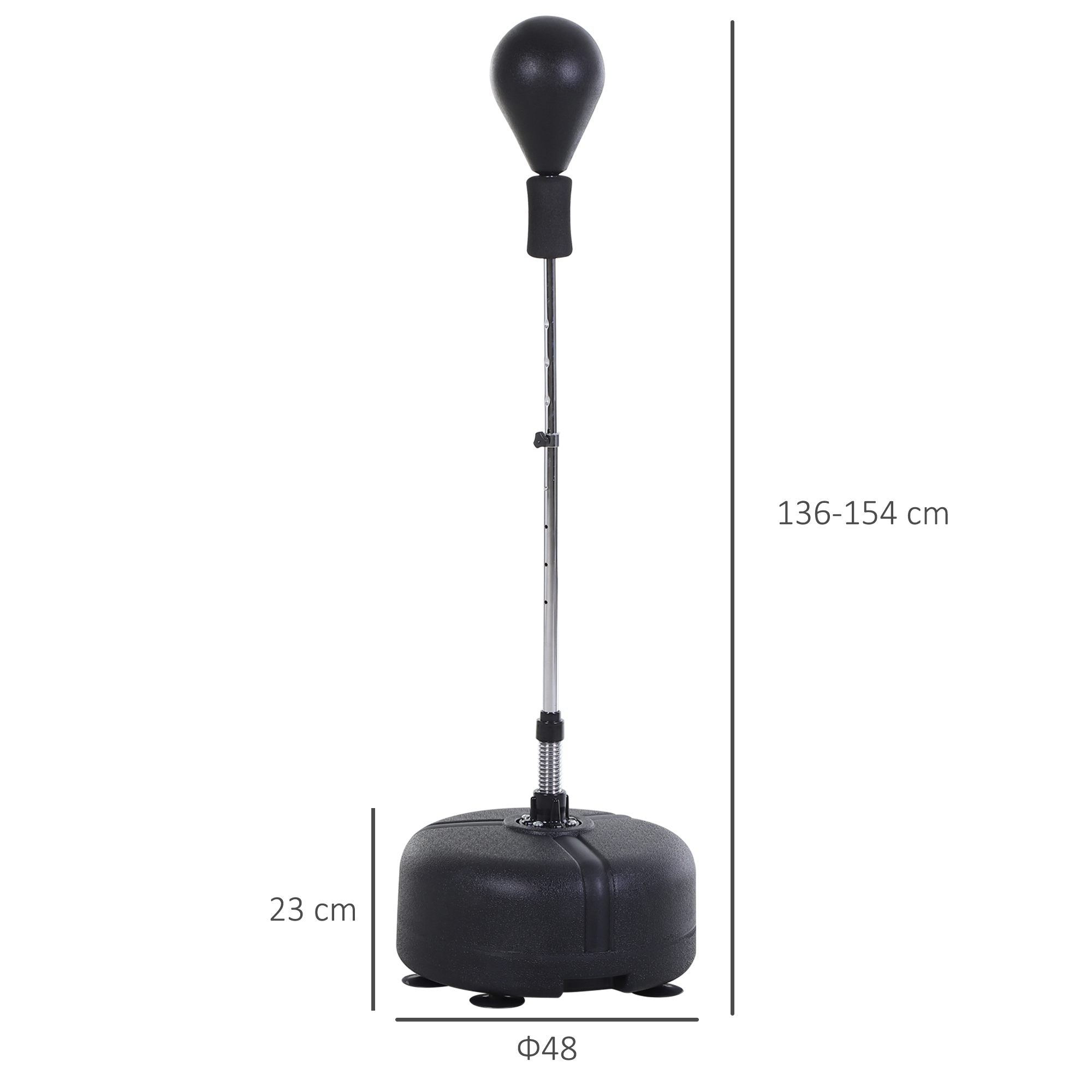 Punching Ball Set Training Height Adjustable with Gloves Black
