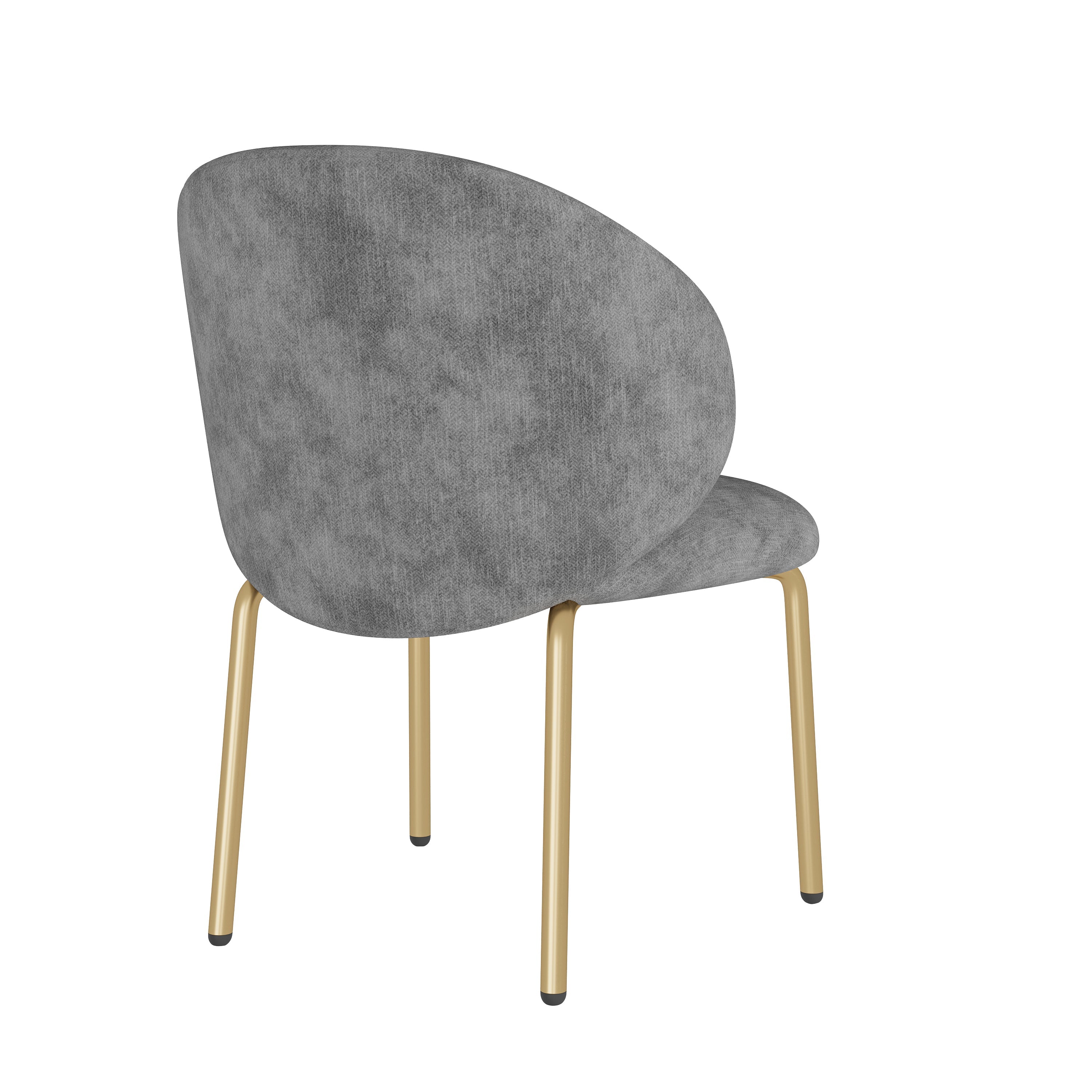 Dining/Lounge Chair Gold Legs Chenille Grey