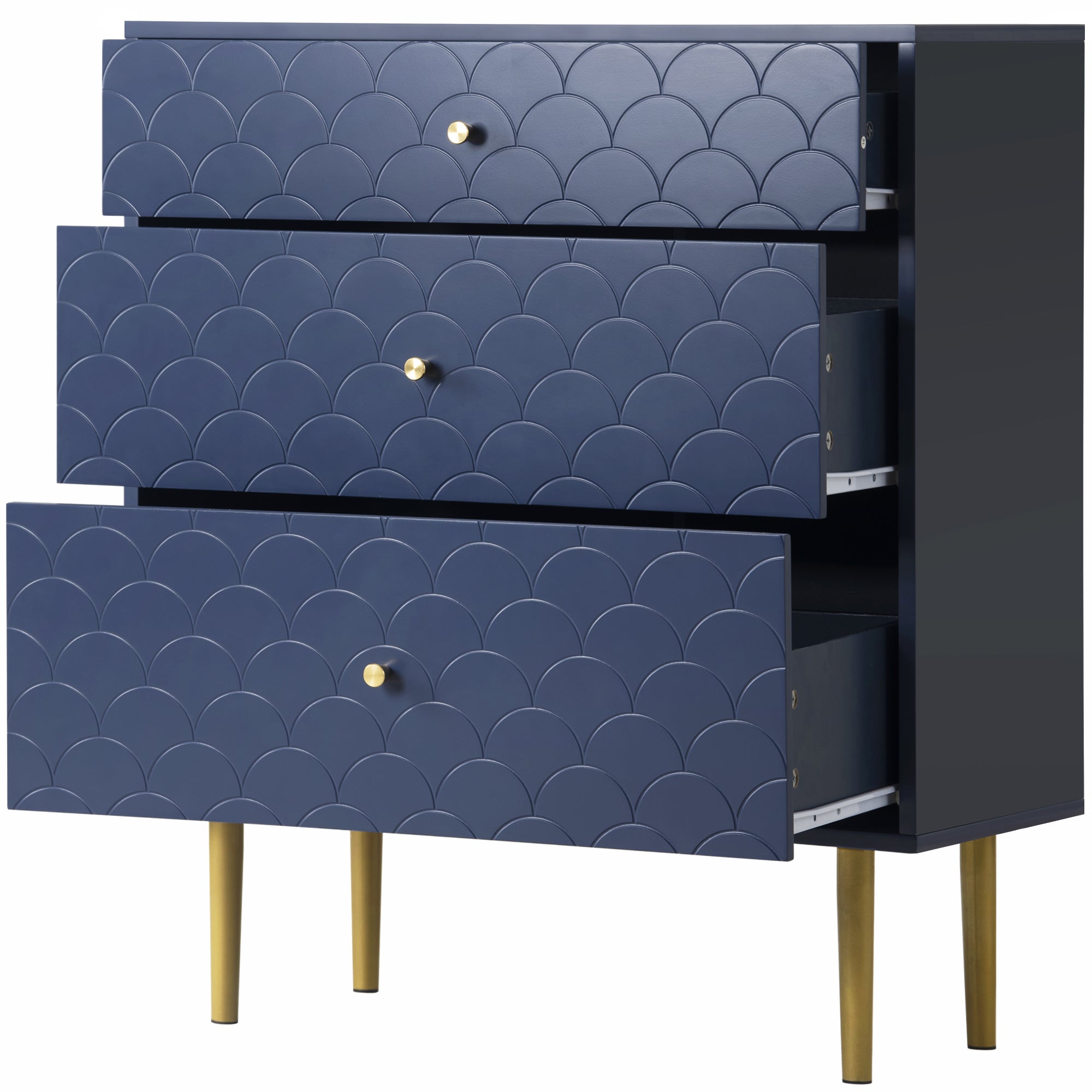 Chest of Drawers 3-Drawer Sideboard Highboard - Navy Blue