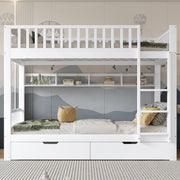 [31911901WAA] Bunk Bed Safety Rail Storage Ladder 90x200cm Pine Wood White