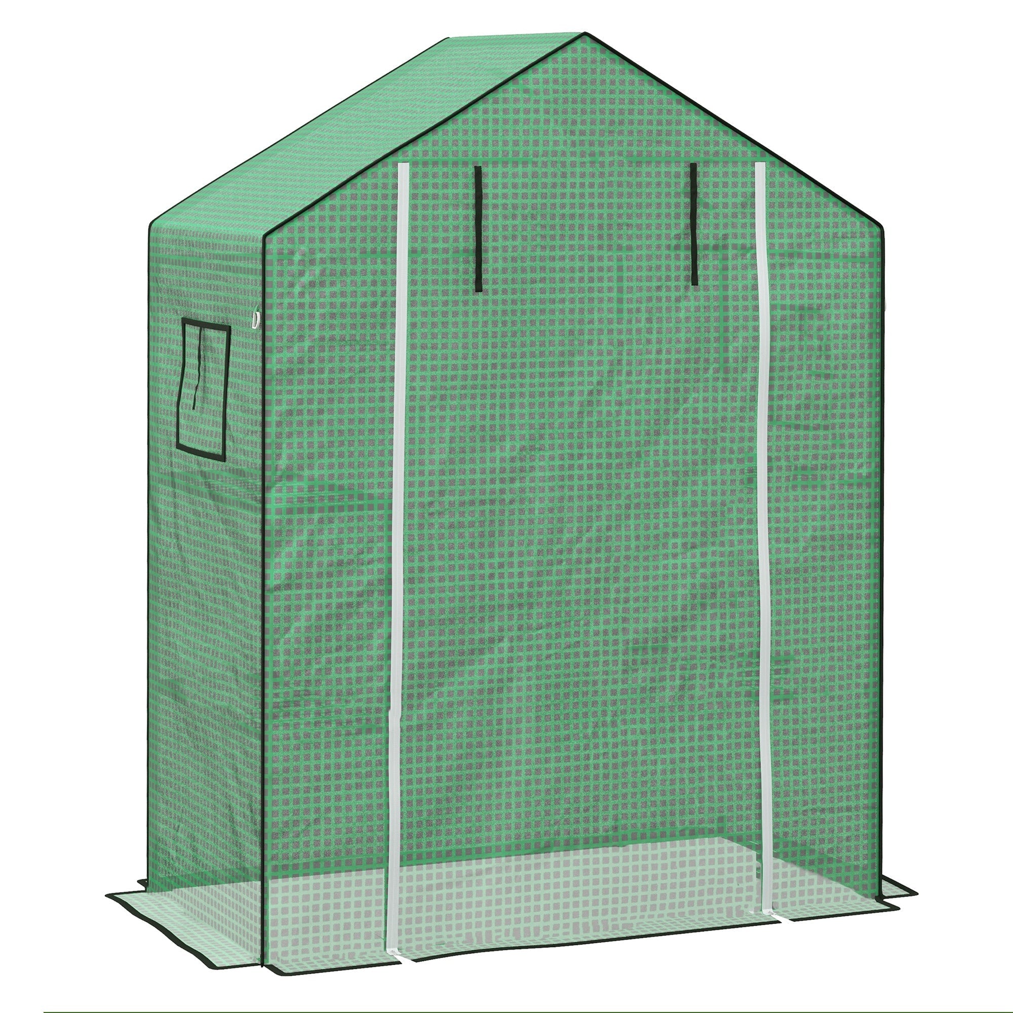 Greenhouse Cover Replacement Walk-in Roll-up Door and Windows PE Green