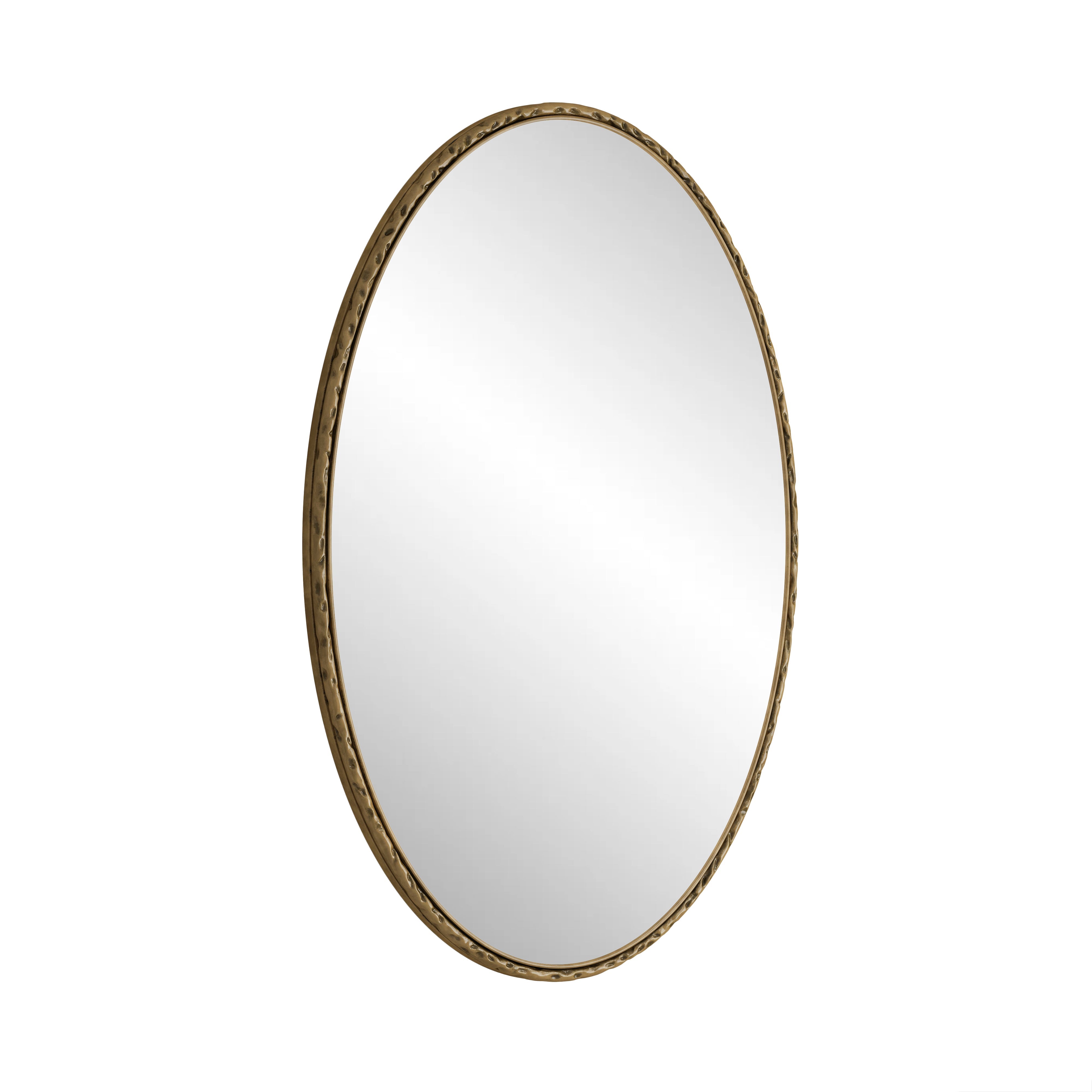 Iron Art Oval Retro Mirror, Wall Hanging, Gold