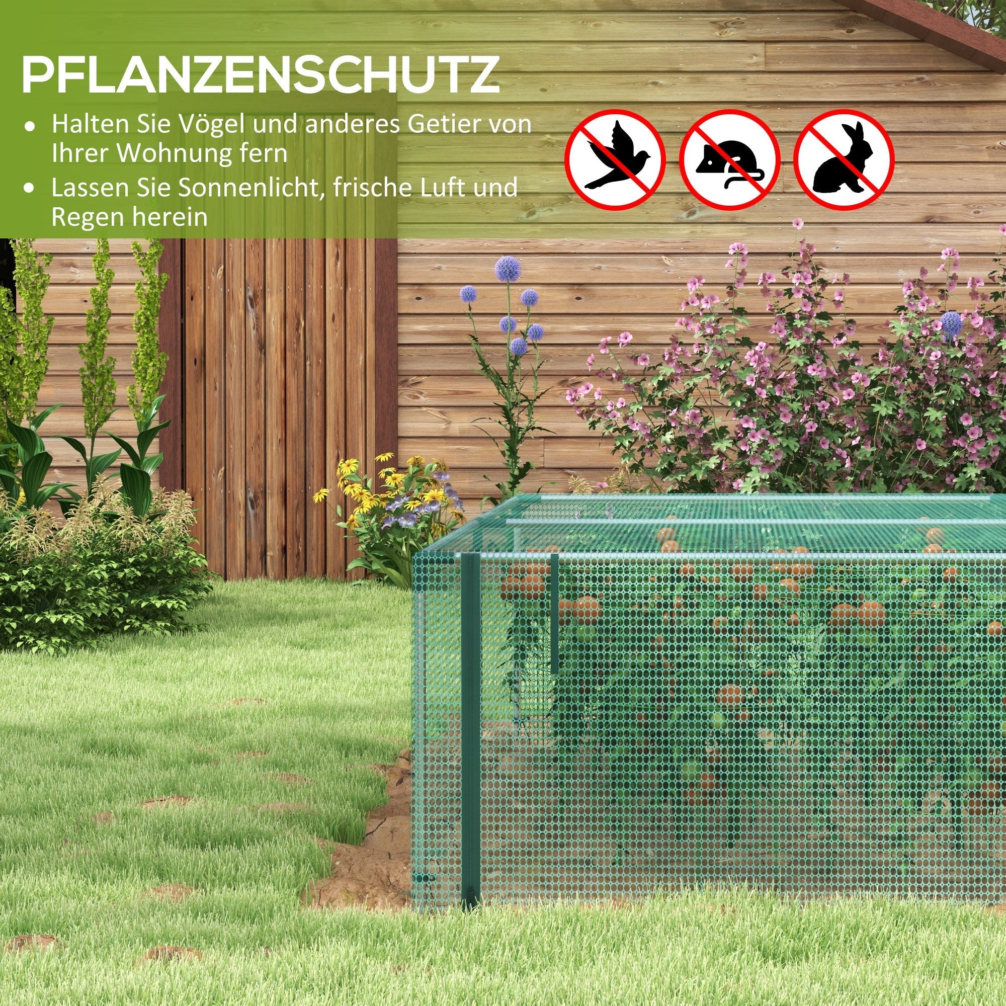 Plant Protection Tent 1.25 x 3.73 m Zippered Door Windproof Insect Net