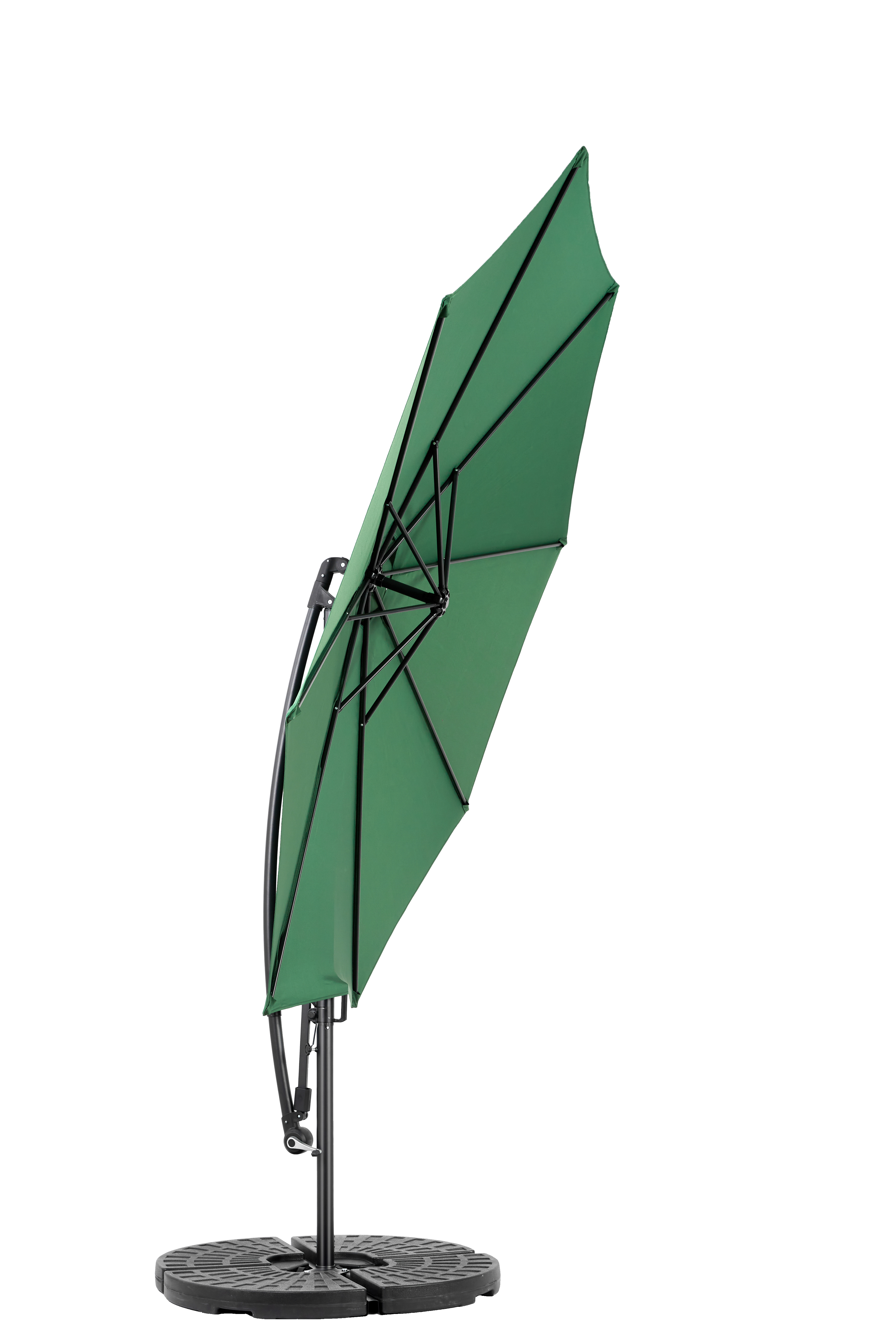 14.8 Ft Double Sided Outdoor Umbrella, Rectangular Large with Crank, Dark Green