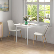 Quadratischer Esstisch für 2 Personen, 75 x 75 x 76 cm, Holz, Weiß