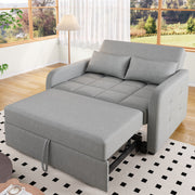 Multifunctional Folding Sofa Bed, Adjustable Backrest 180 x 127 cm Daybed, Dark Grey Linen