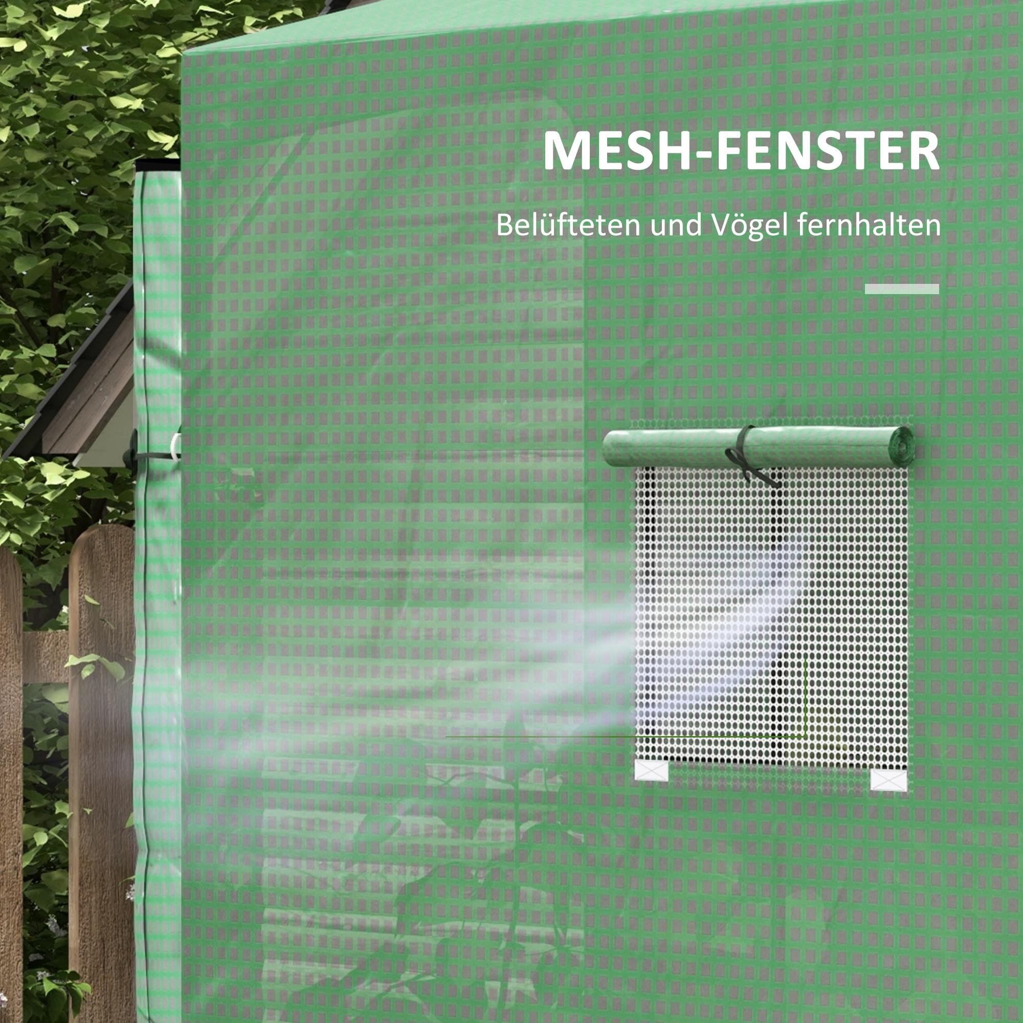 Greenhouse Tomato House Windproof 2 Doors Side Window UV Protection PE Green