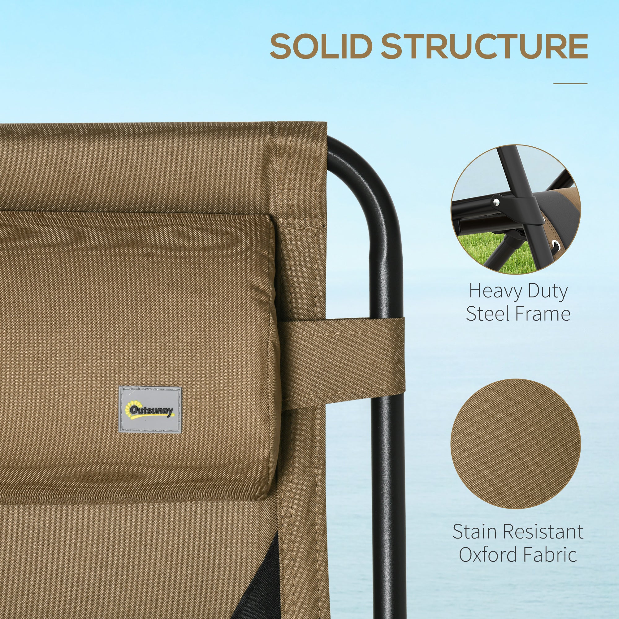 Zero Gravity Lounger Chair Set of 2, Folding Reclining Patio Chair with Padded Seat and Cup Holder, Coffee