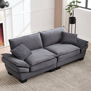 Double Sofa, Modern Simple Feather Bed Cozy Spacious, Dark Grey