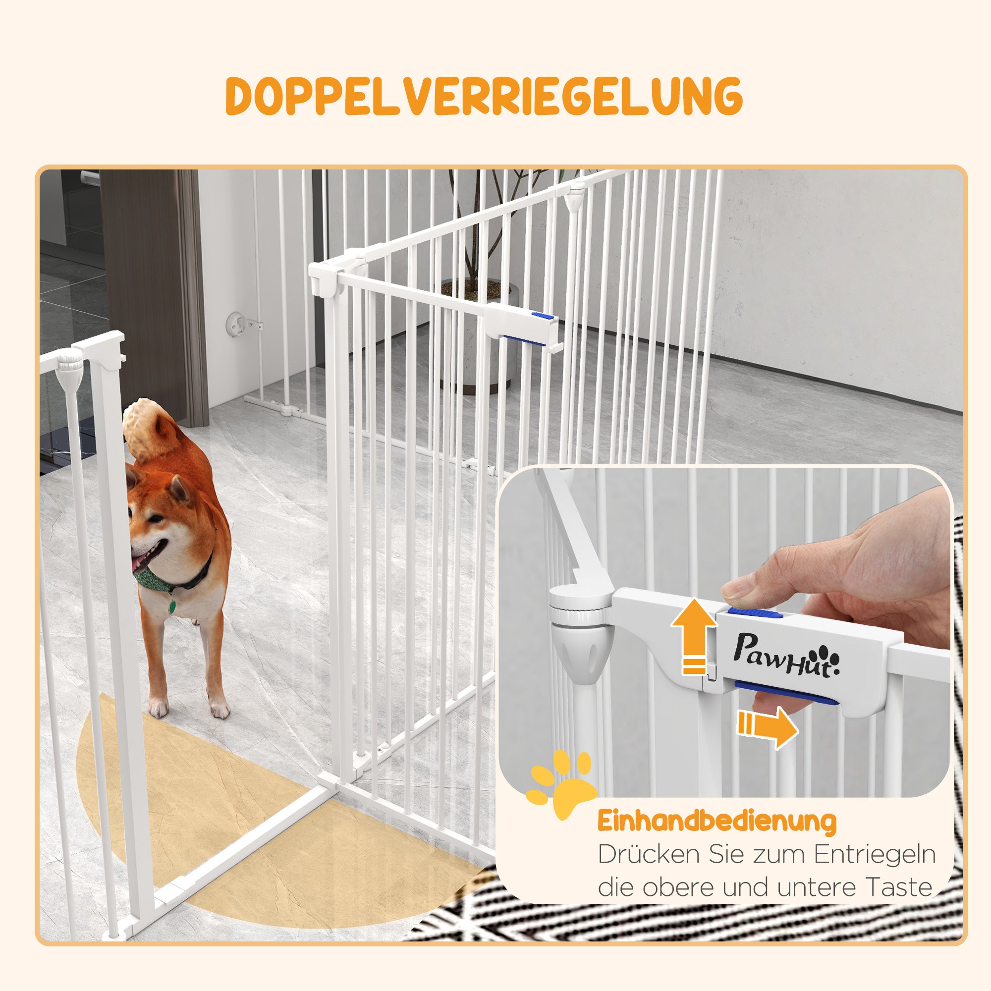 Puppy Playpen, 90cm High, 8 Panels, Foldable, Grey