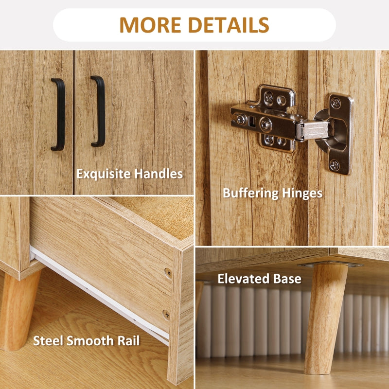 2 Door Wardrobe with 2 Drawer and Hanging Rail, Natural