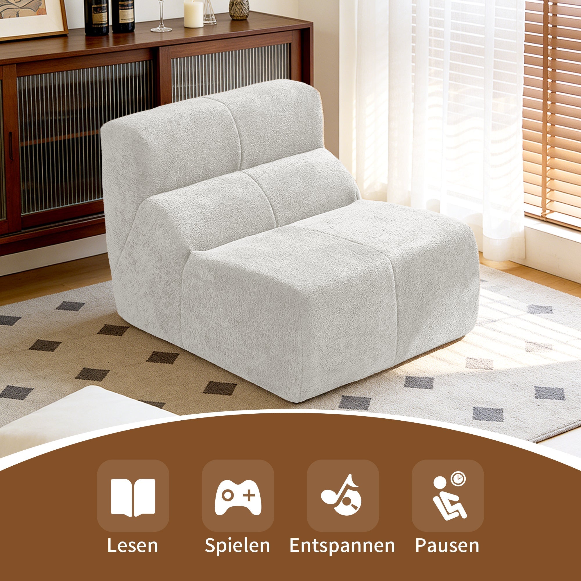 Single Sofa Chair Cloud-Soft Raindrop - Velvet