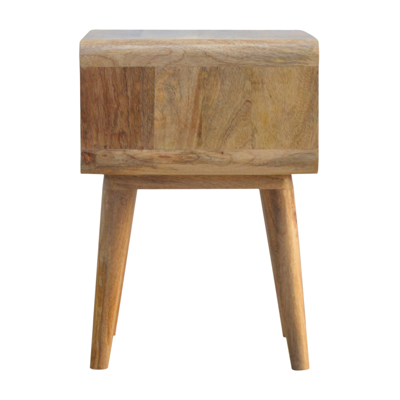 Solid Wood Curved Open Bedside, Open Slot, Brown