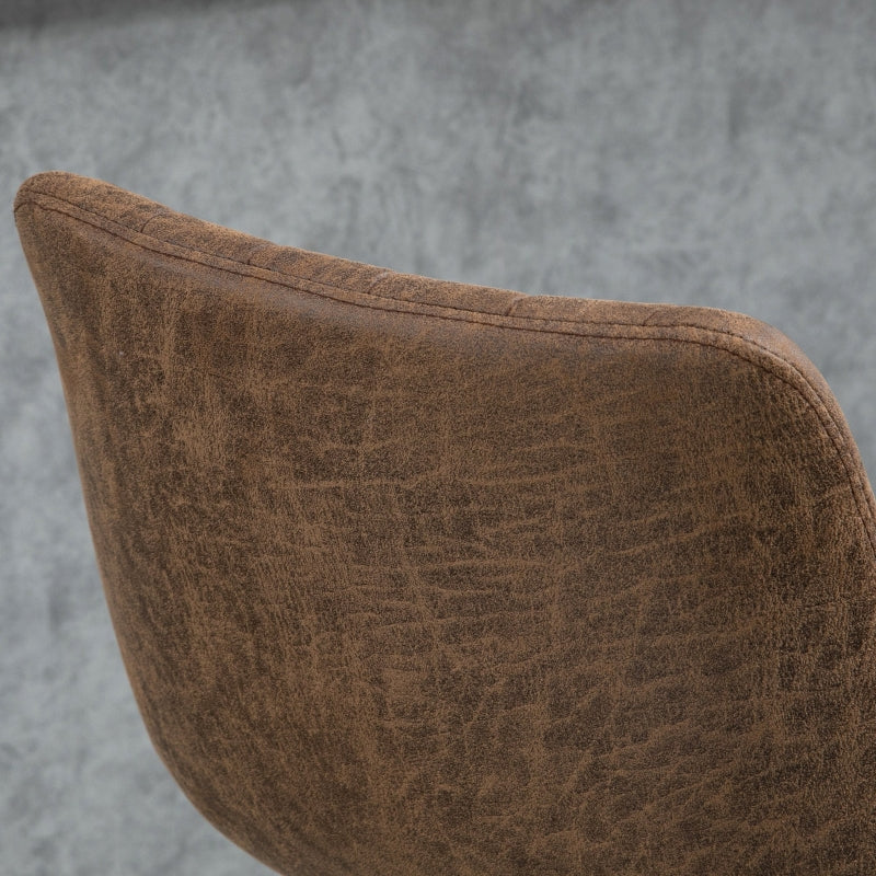 Bar Stools Set of 2, Swivel Counter Height with Adjustable Footrest & Base, Brown