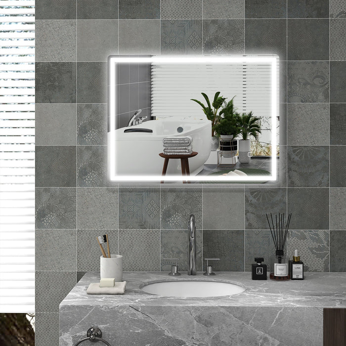 Dimmable Bathroom Mirror 80x60cm Memory Anti-Fog Surface, Glass