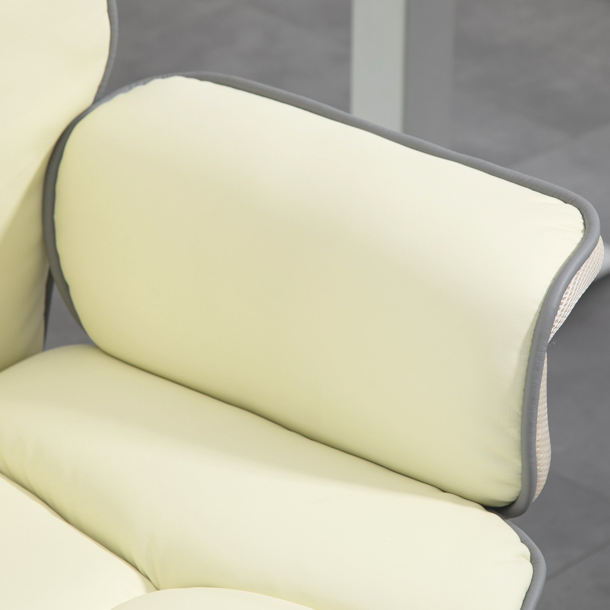 Bürostuhl, ergonomisch verstellbar mit Liegefunktion, Cremefarben