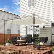 Einziehbare Pergola-Sonnenschutz-Abdeckung Ersatzstoff 3x3m Cremeweiß