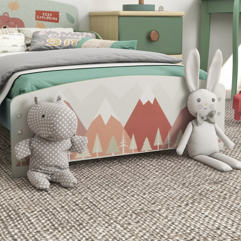 Toddler Bed Frame for Ages 3-6 Years, Green MDF