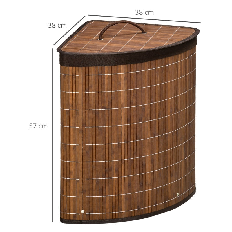 Laundry Basket, 55L Capacity with Removable Lid, Brown