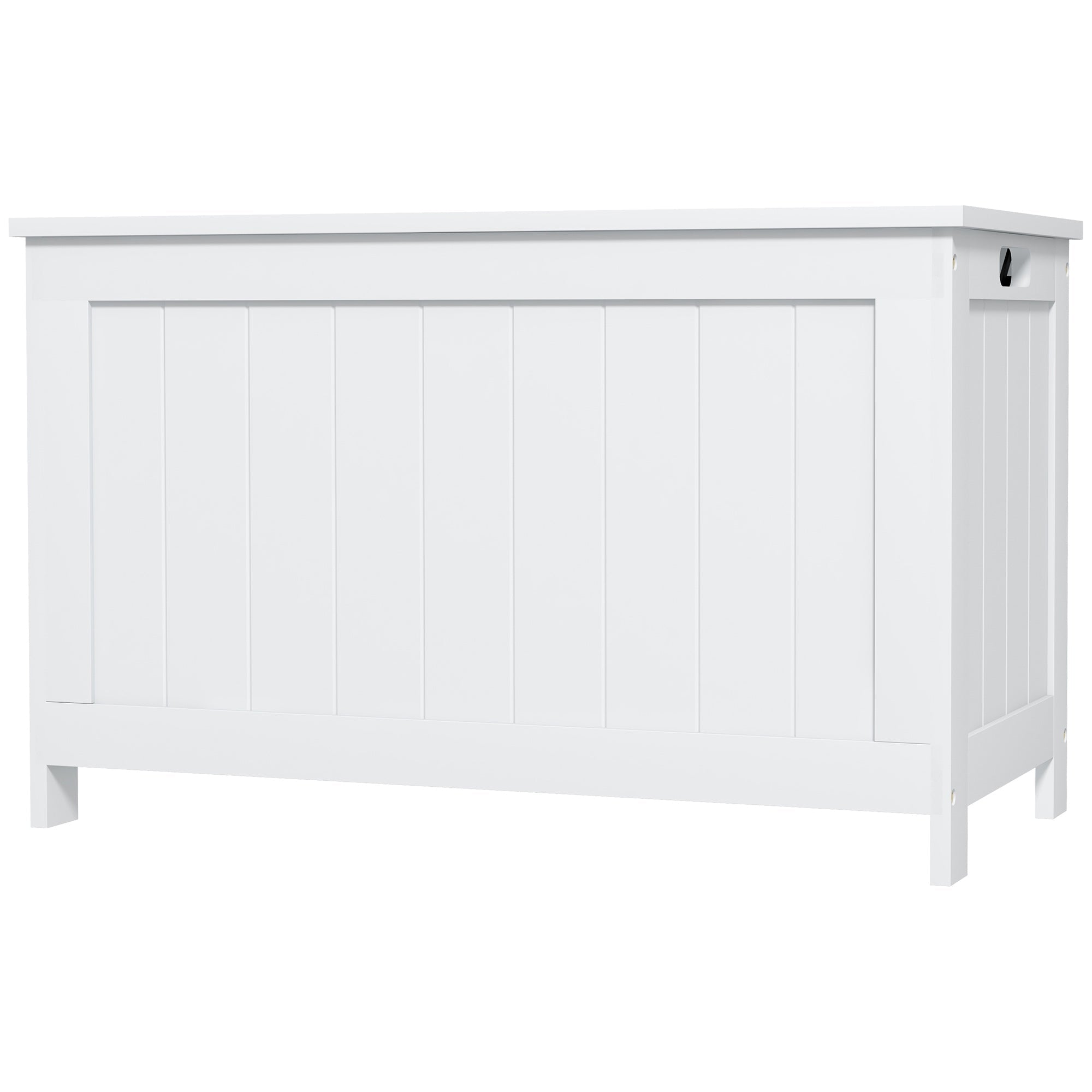 Storage Chest, Modern Storage Trunk with Safety Hinges, White