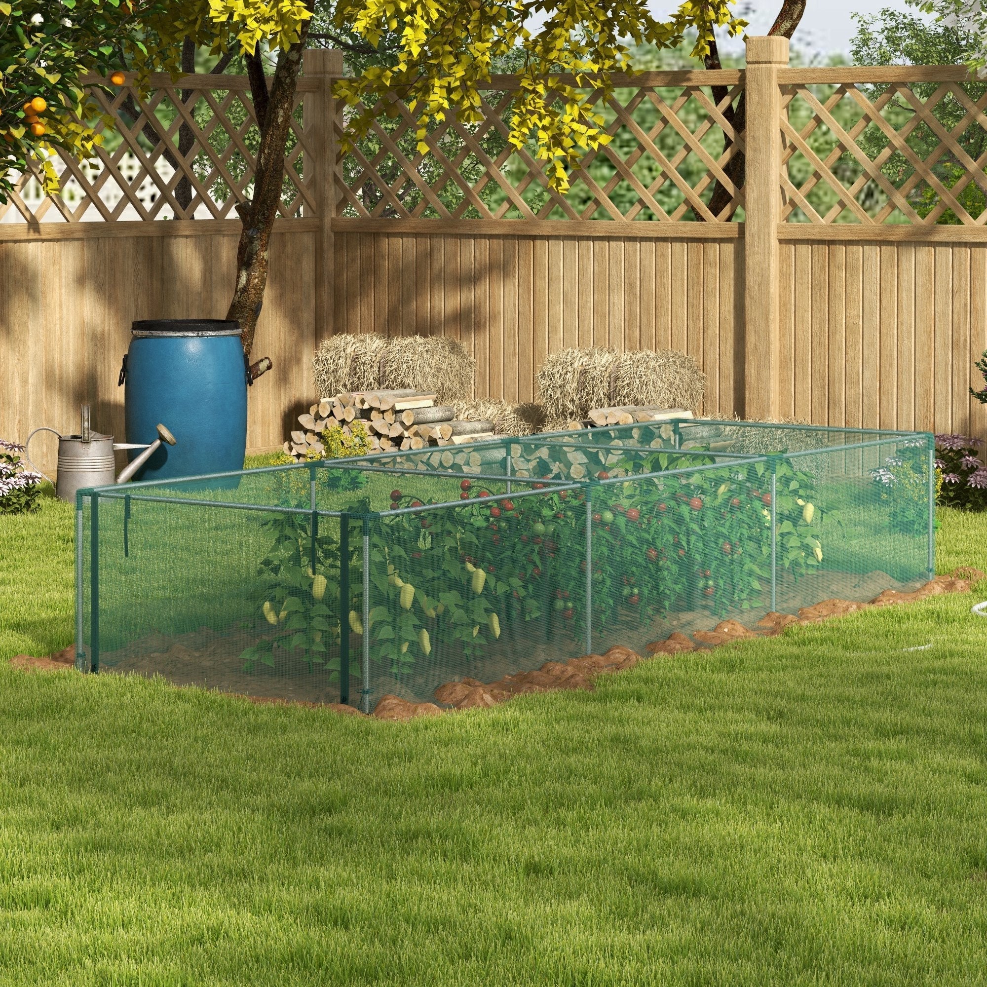 Plant Protection Tent 1.25 x 3.73 m Zippered Door Windproof Insect Net