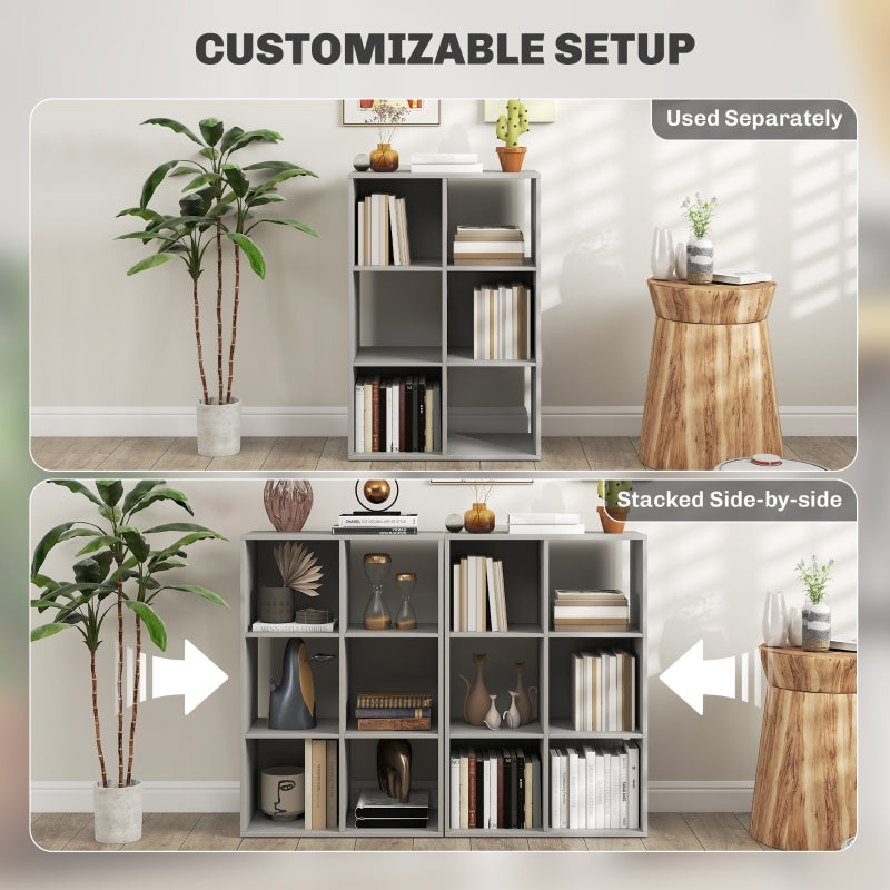 6-Cube Bookshelf Storage Unit Light Grey